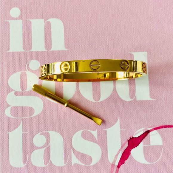 Gold Bracelet with Screwdriver Love Bangle - Picture 4 of 7